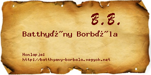 Batthyány Borbála névjegykártya